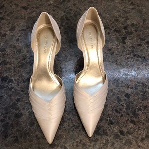 High heel  d’Orsay cut satin shoes NEW